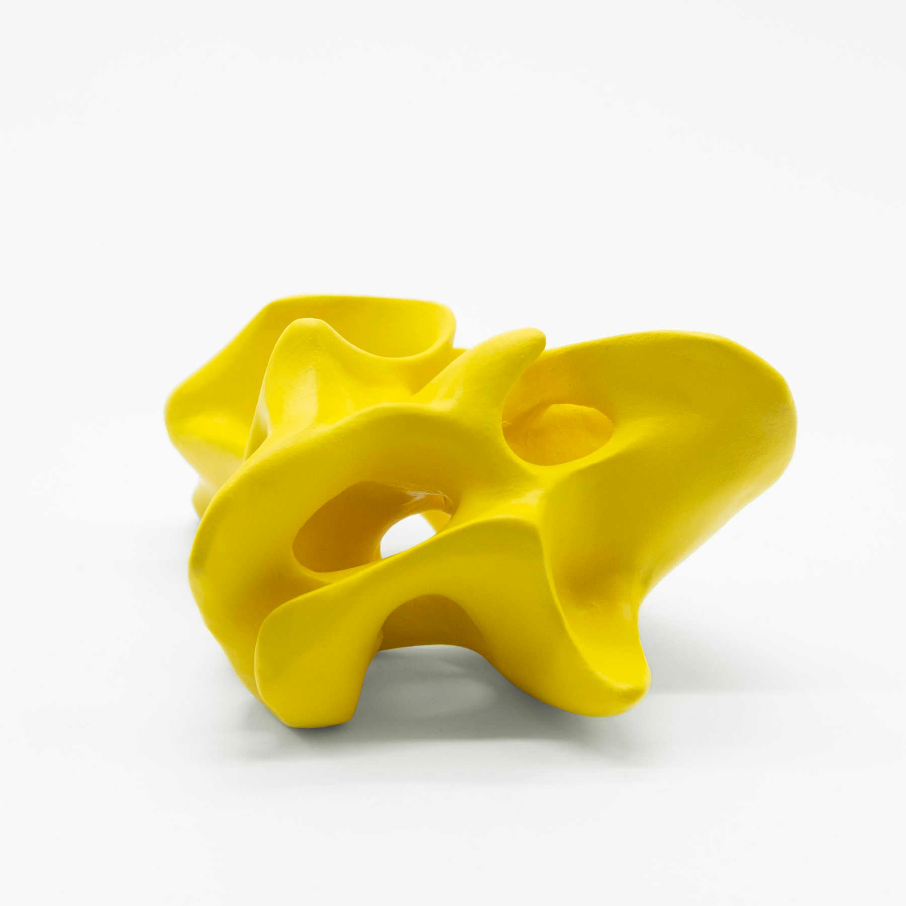 Yellow Ceramic Sculpture Art by Ariane Crovisier