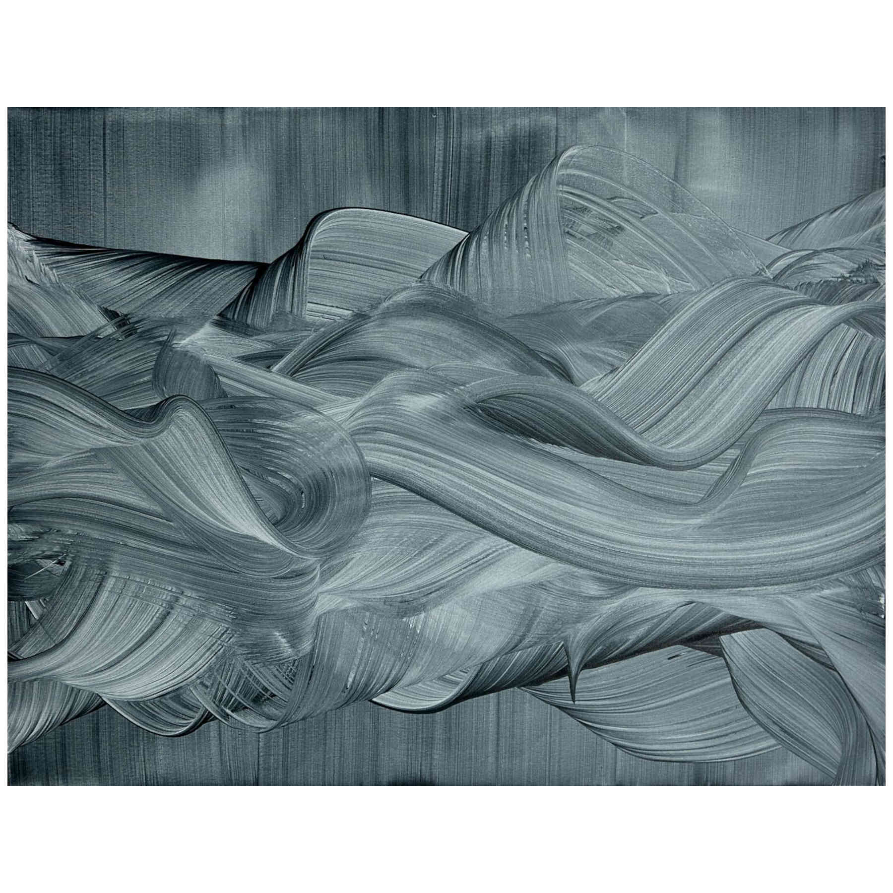Grey Horizontal Abstract Painting For Interior Design