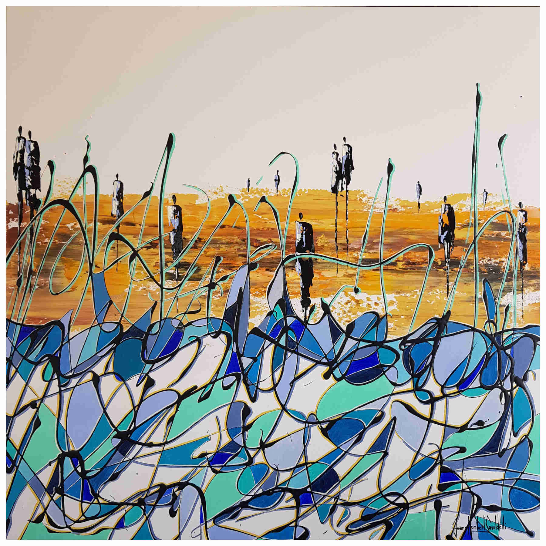 Contemporary Abstract Acrylic Painting By JH Savoldelli in Dubai