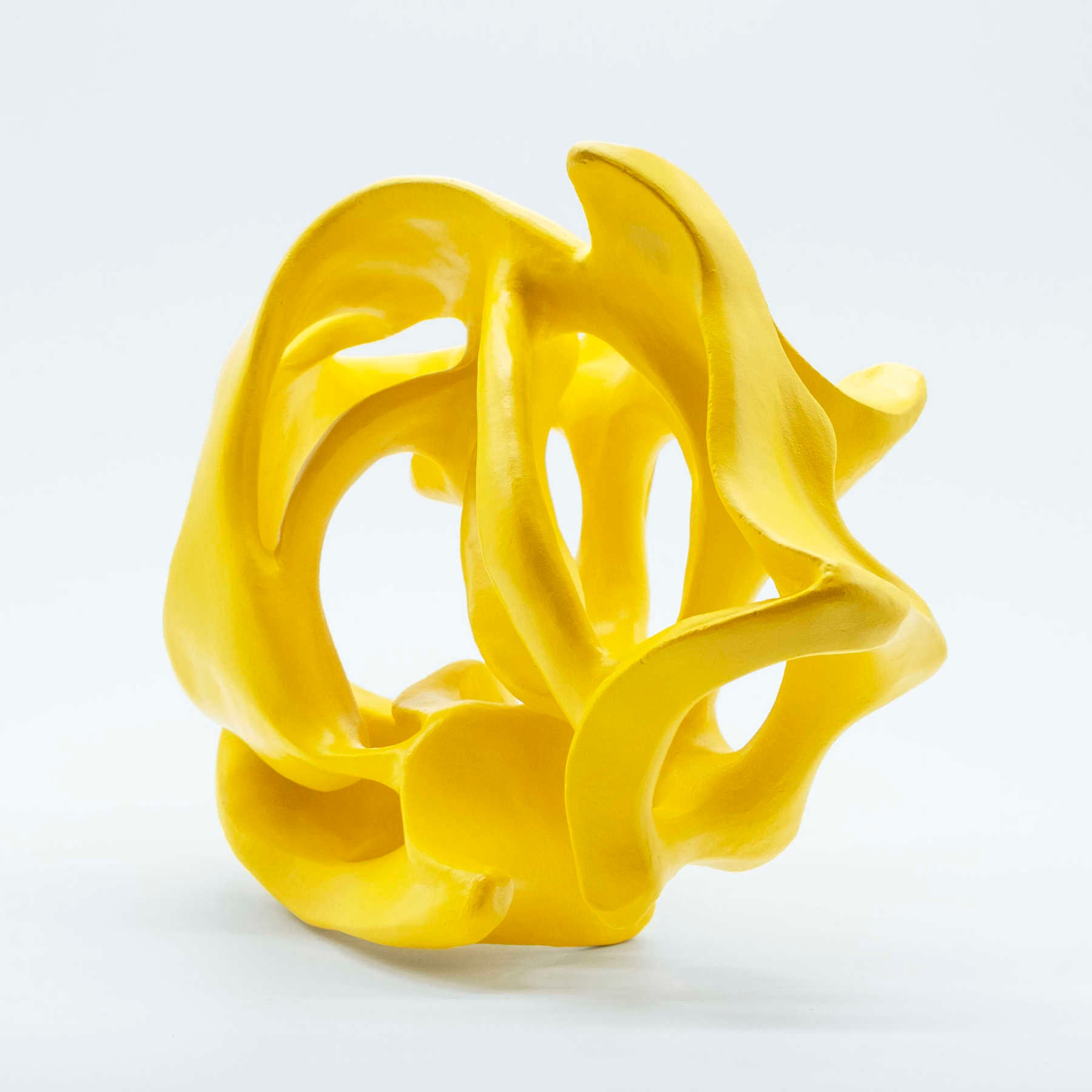 Yellow Ceramic Sculpture Art by Ariane Crovisier