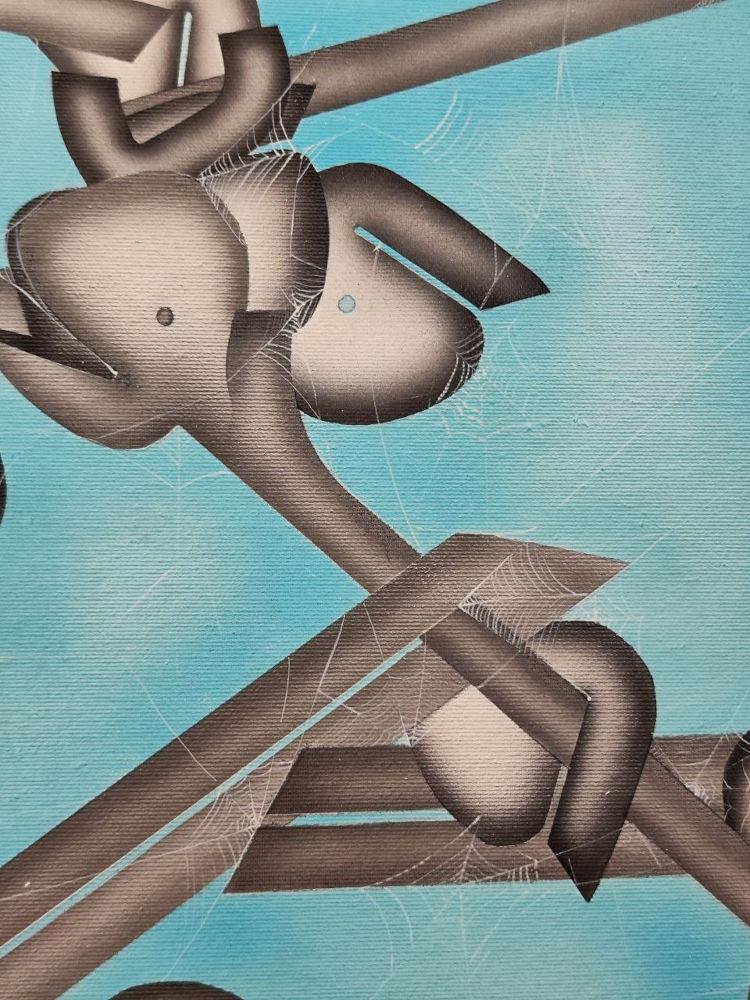 Old Mind Acrylic on Canvas Painting - Calligraphy Wall Art By Somayeh Gholami Dubai