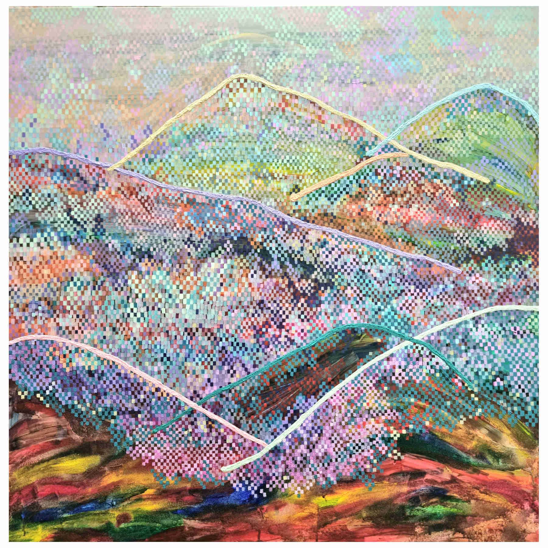Mountain Landscape Mixed Media Painting By Hanji Park in Dubai