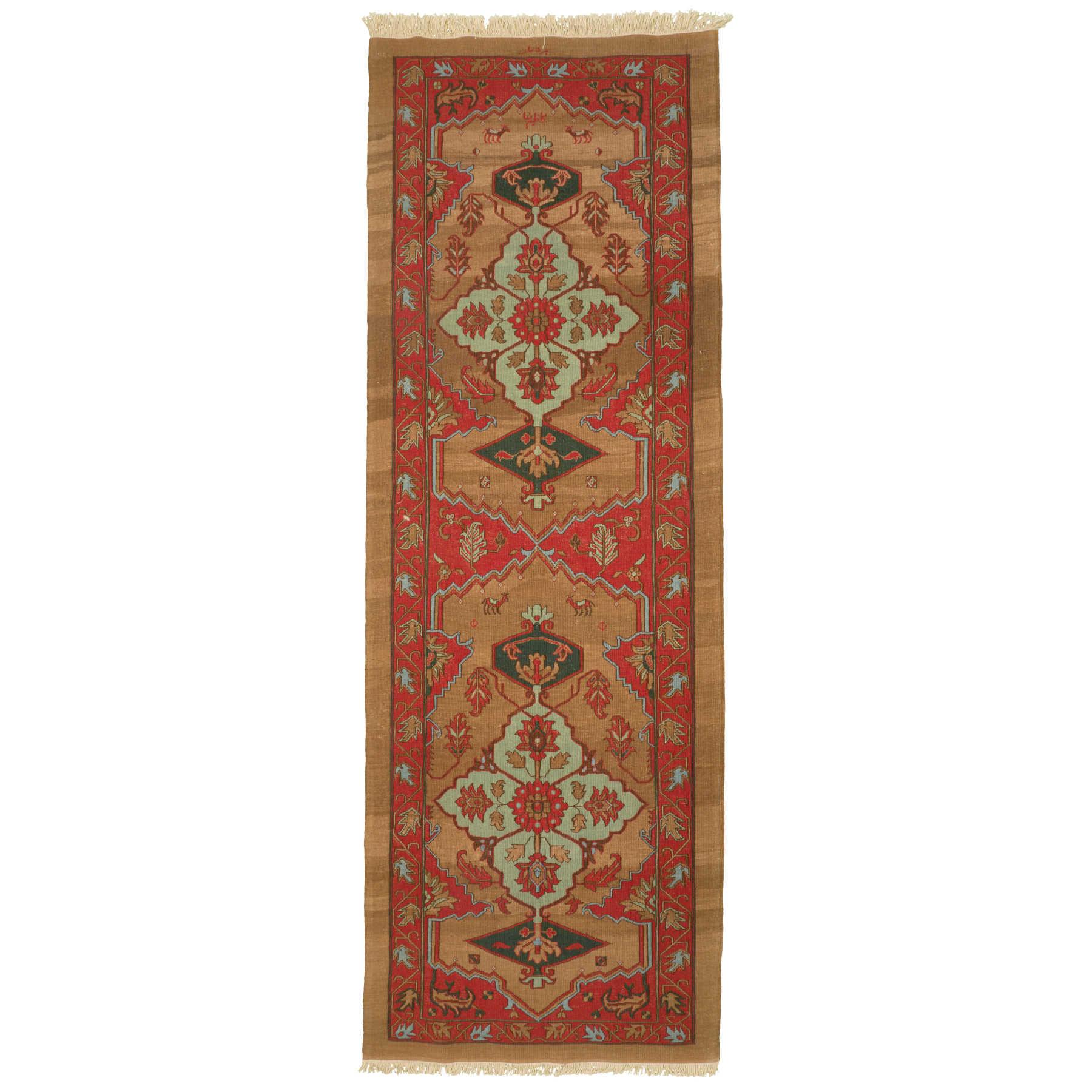 Pirayesh Kilim Morvaridbaf Persian Carpet Wool 106x295, Authentic Vintage Rugs & Kilims in Dubai