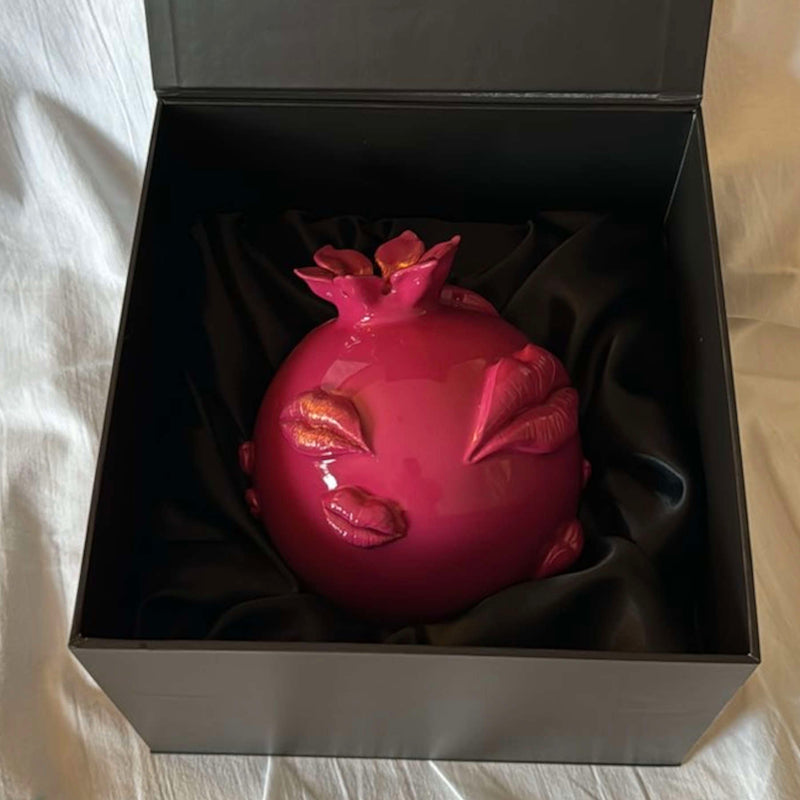 Glossy Pomegranate Sculpture, Resin Artworks By Petra Kaltenbach