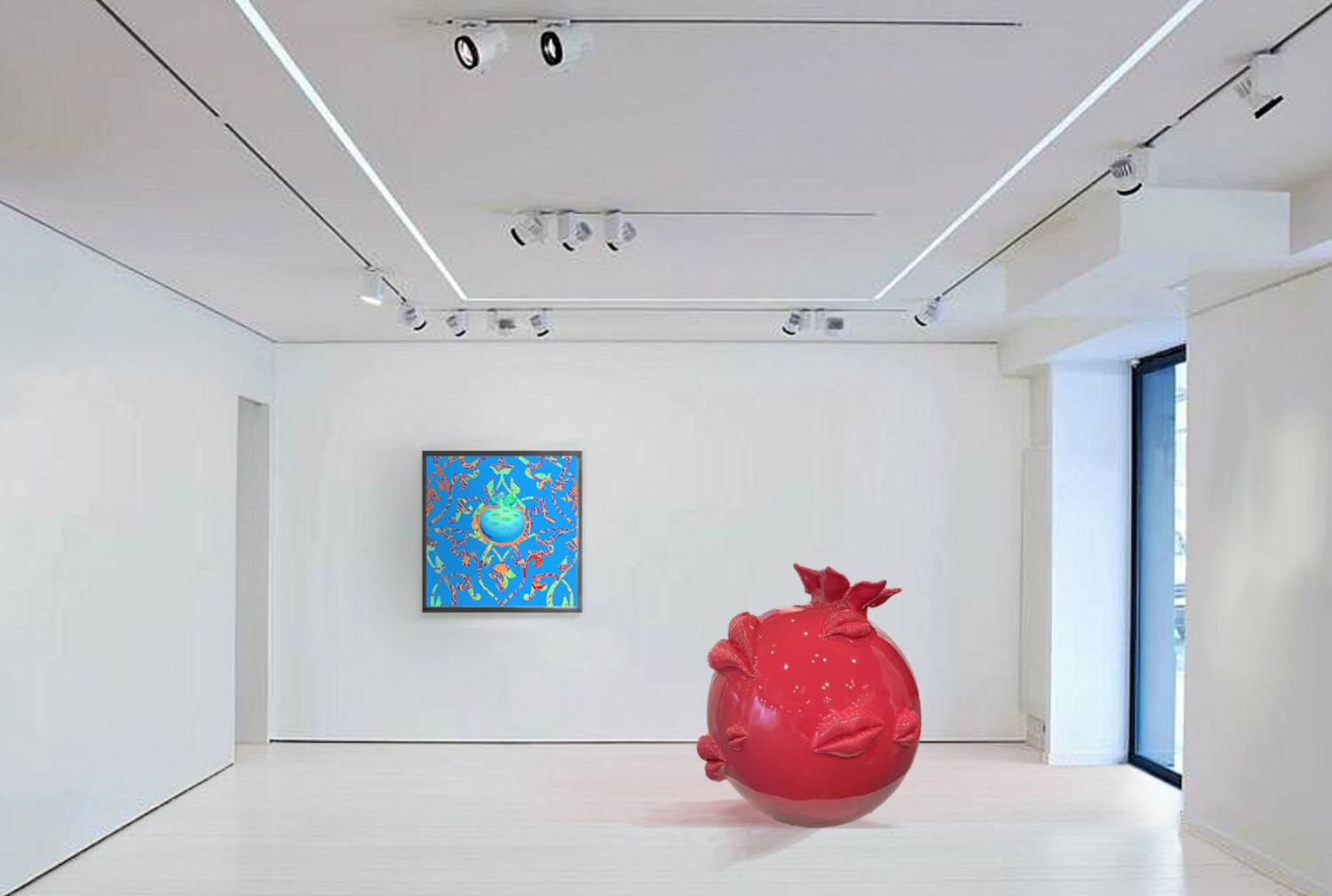 Pomegranate Forever Framed Print On Paper, Arab Pop Art Dubai