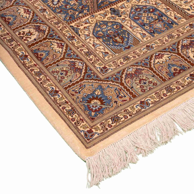 Geometric Qom Persian Carpet 137x197, Authentic Handmade Wool & Silk Rugs in Dubai