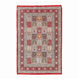 Four Season Qom Persian Carpet 102x148, Authentic Handmade Wool & Silk Rugs in Dubai