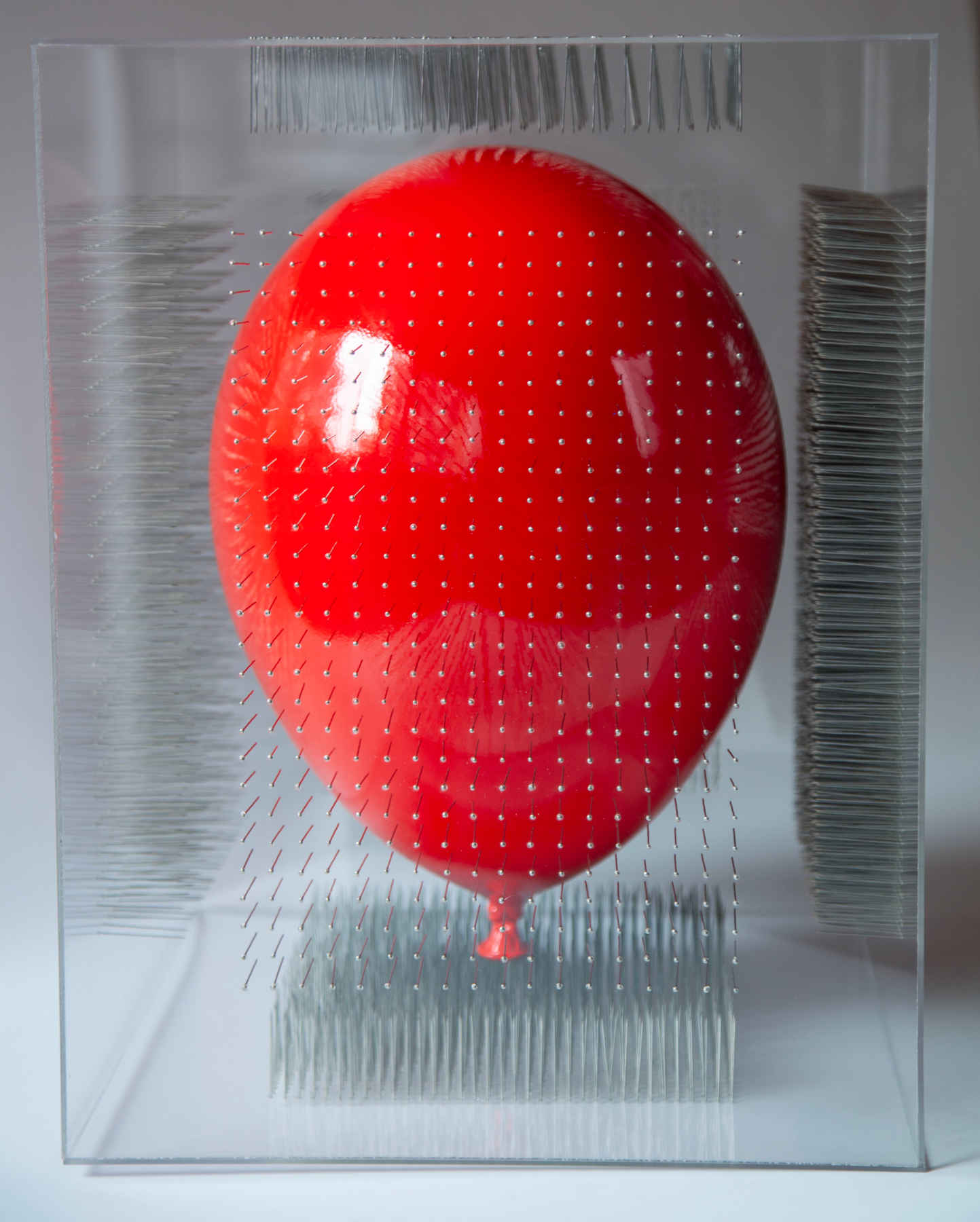 Red Balloon Mixed Media Sculpture - Modern Installation Art By Diana Beltrán
