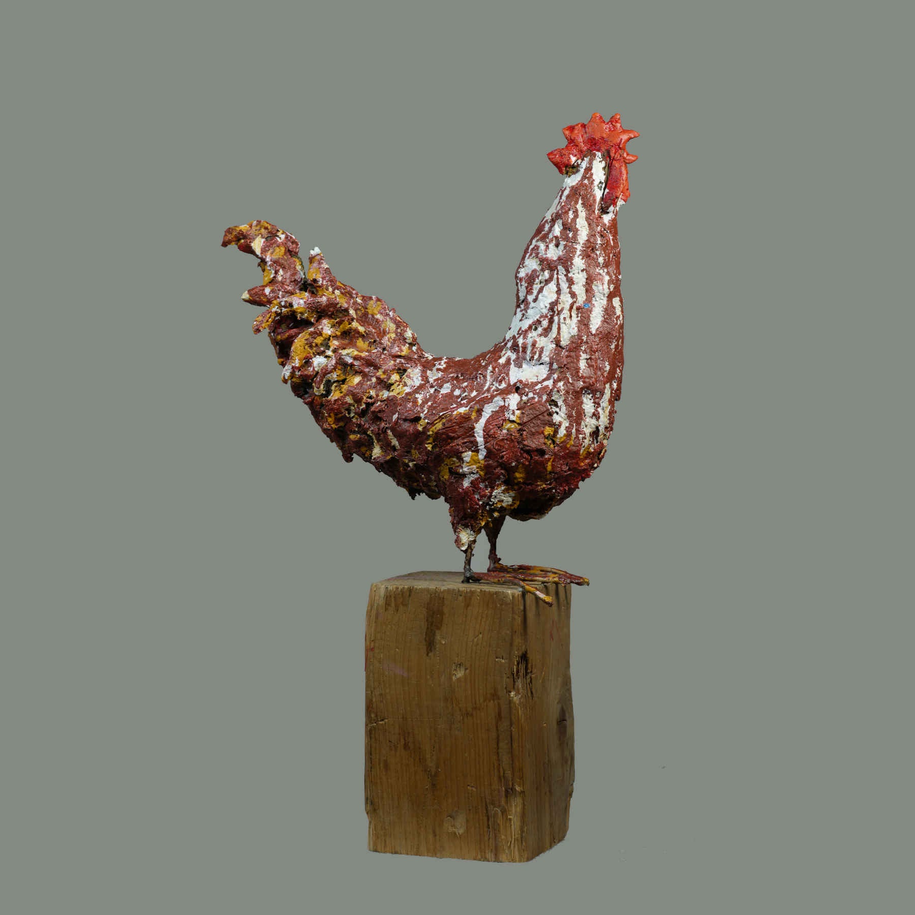 Rooster Paper Mache Sculpture By Hamed Mashmouli in Dubai