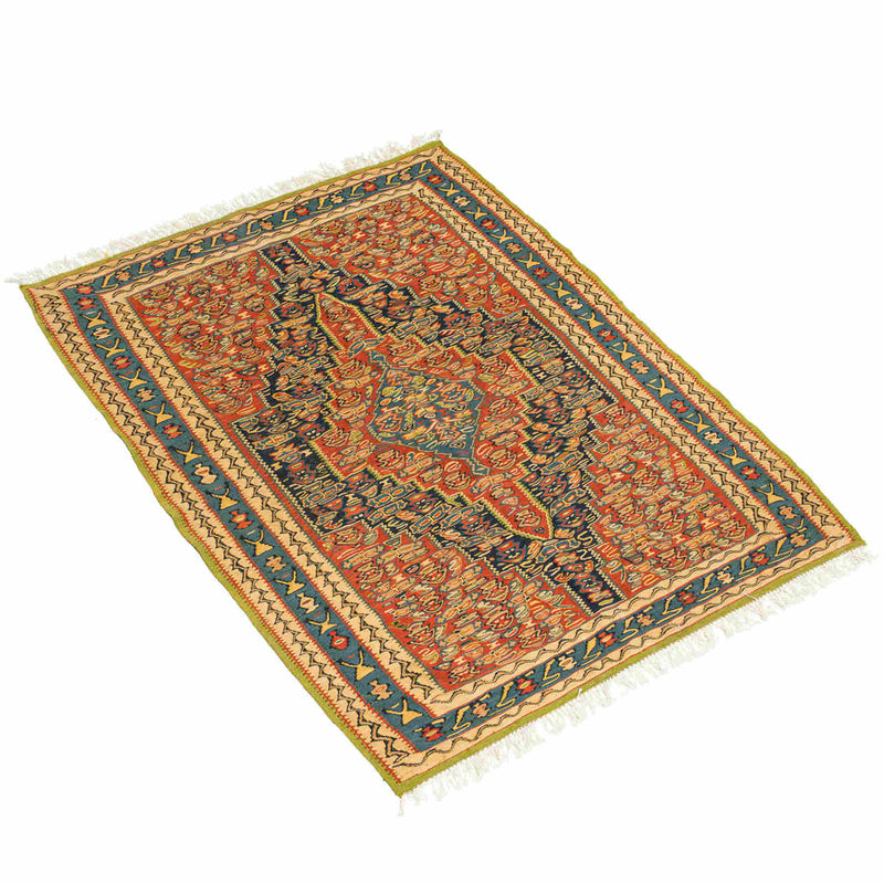 Medallion Sanandaj Persian Kilim 78x105, Handmade Nomadic Wool Rugs & Kilims in Duba