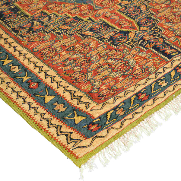 Medallion Sanandaj Persian Kilim 78x105, Handmade Nomadic Wool Rugs & Kilims in Duba