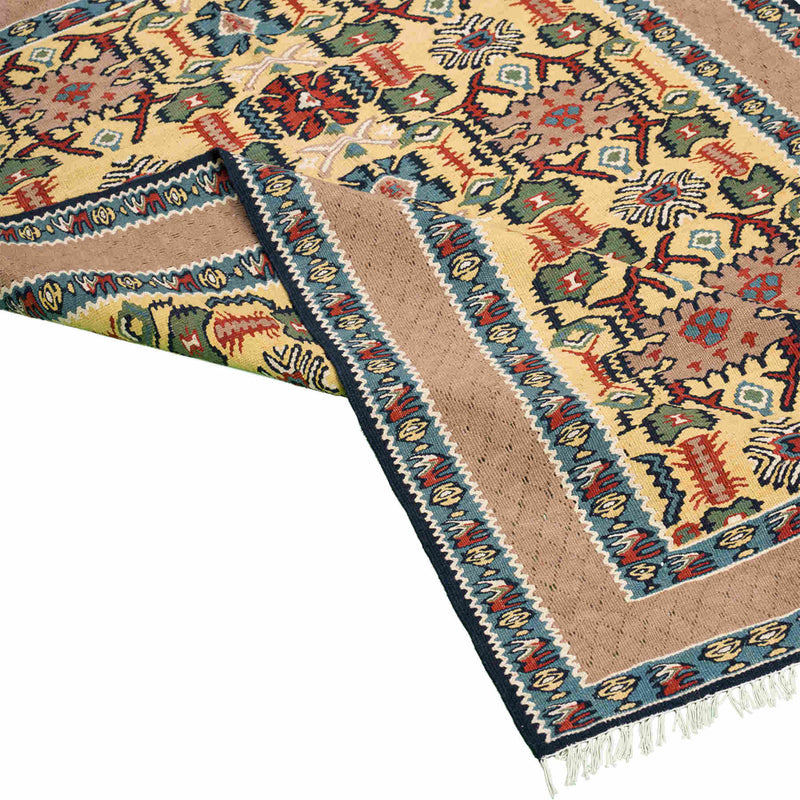 Stone & Glass Sanandaj Persian Kilim 102x143, Handmade Nomadic Wool Rugs & Kilims in Dubai