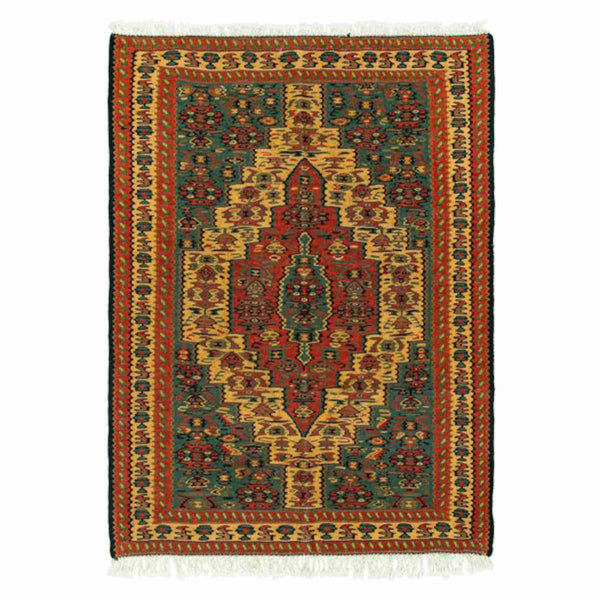 Medallion Sanandaj Persian Kilim 79x108, Handmade Nomadic Wool Rugs & Kilims in Dubai