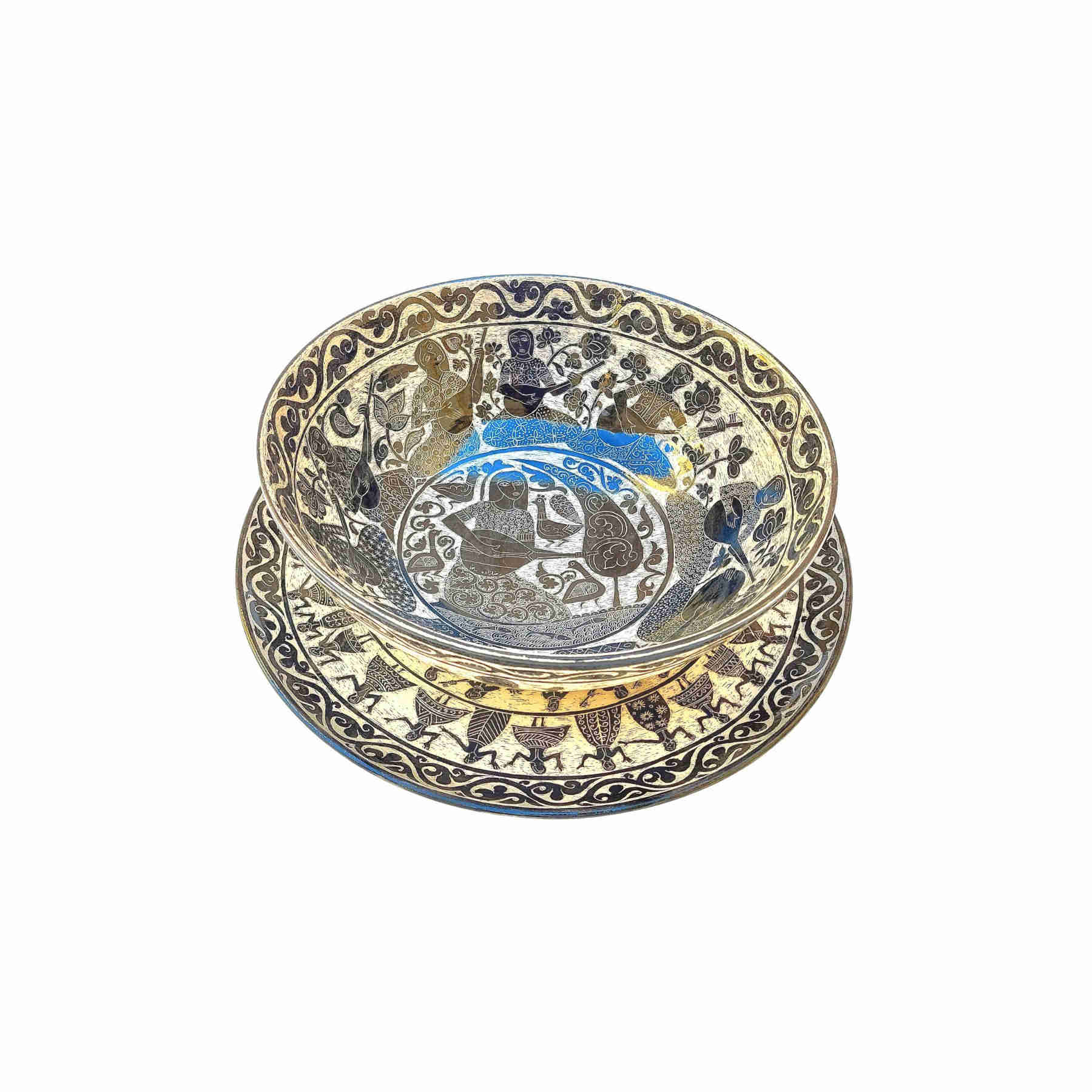 Sgraffito Hand Painted Ceramic Set - Decorative Arts & Home Decor Dubai