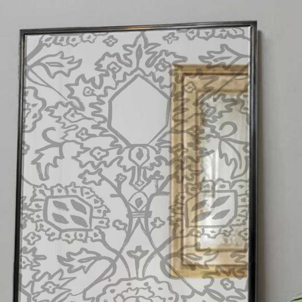 Silver Lace Decorative Wall Mirror, Painted Mirrors in Metal Frame