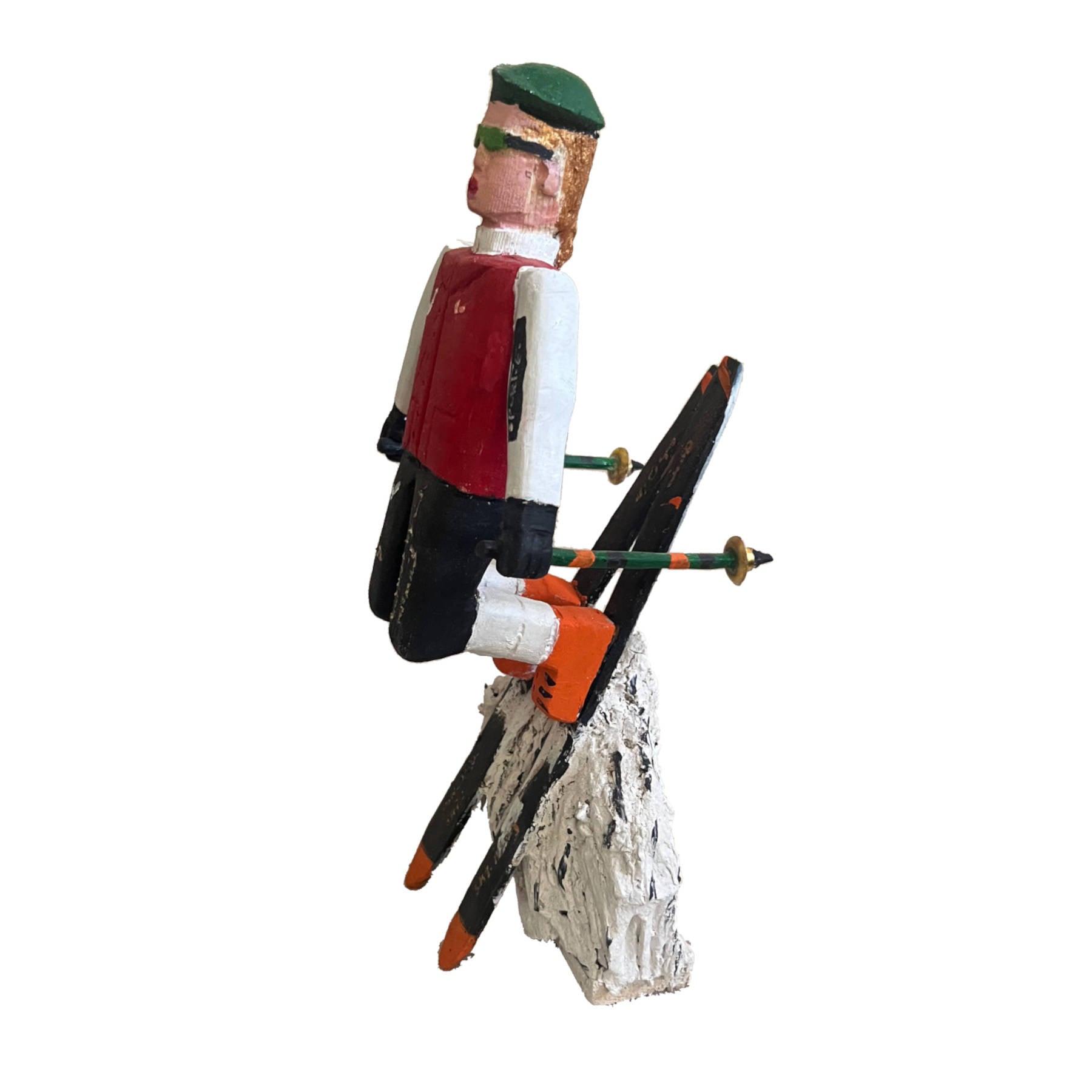Ski Series Wood Sculpture - Contemporary Wooden Statues & Artworks By Amir Kamand in Dubai