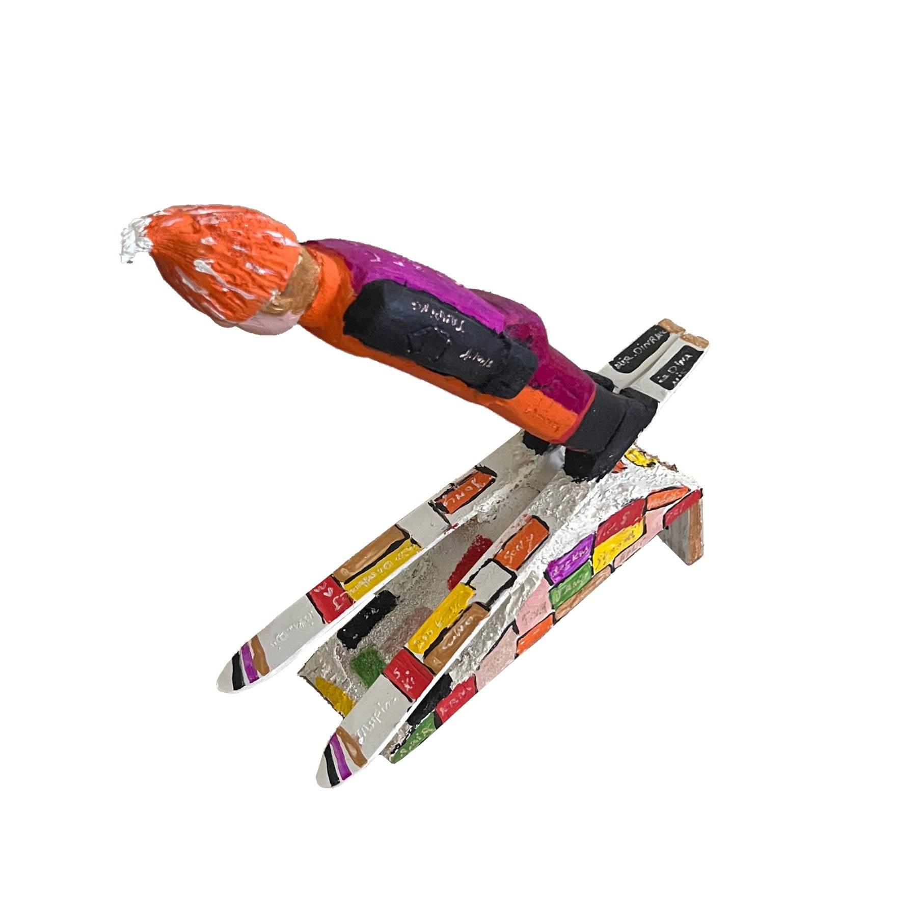 Ski Series Wood Sculpture - Contemporary Wooden Statues & Artworks By Amir Kamand in Dubai