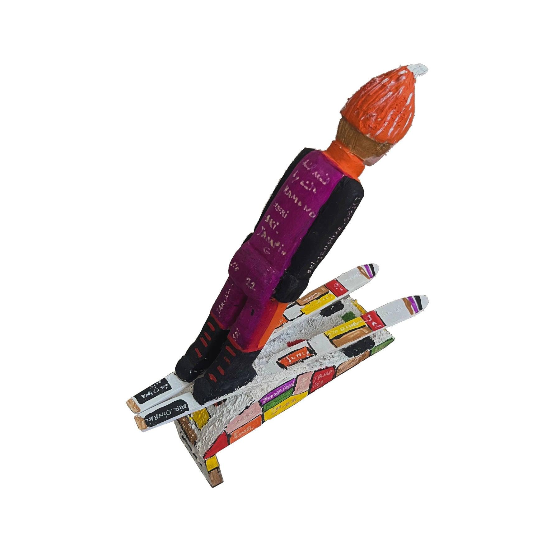 Ski Series Wood Sculpture - Contemporary Wooden Statues & Artworks By Amir Kamand in Dubai