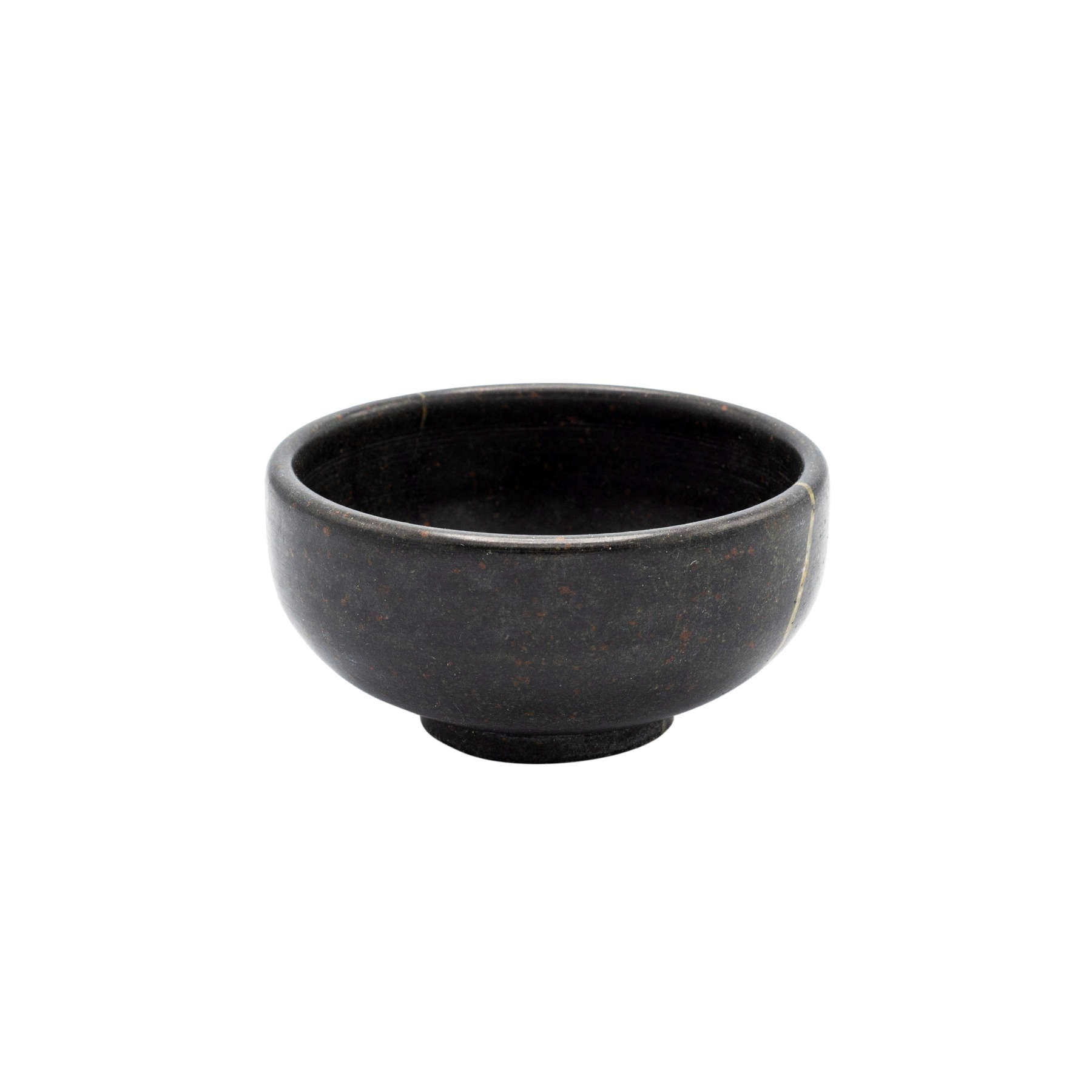 Black Natural Stone Dip Bowl - River Stone Dining Tableware & Accessories in Dubai