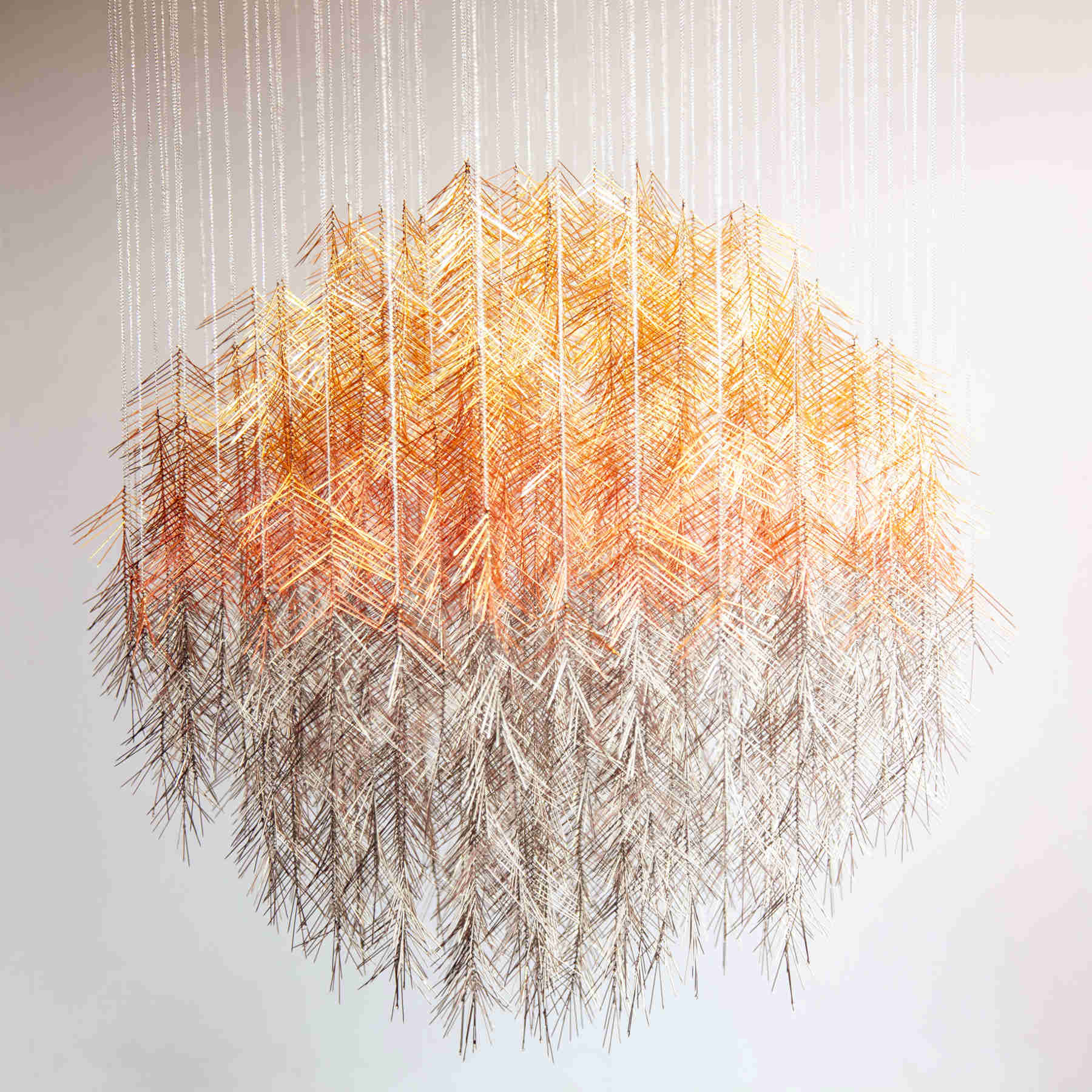 Sphere Mixed Media Sculpture, Hanging Installation Art By Diana Beltrán