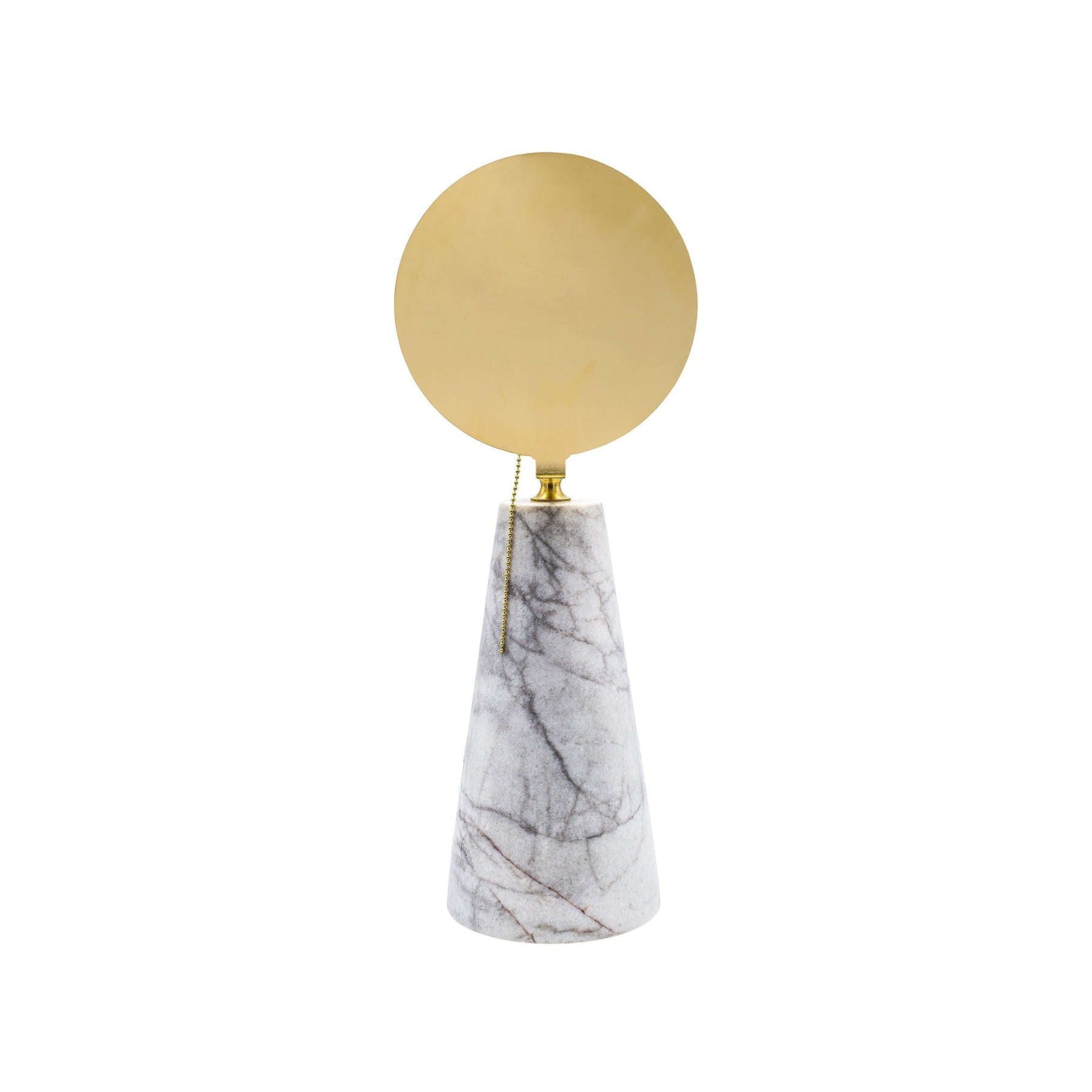 White Marble Table Lamp With Bronze