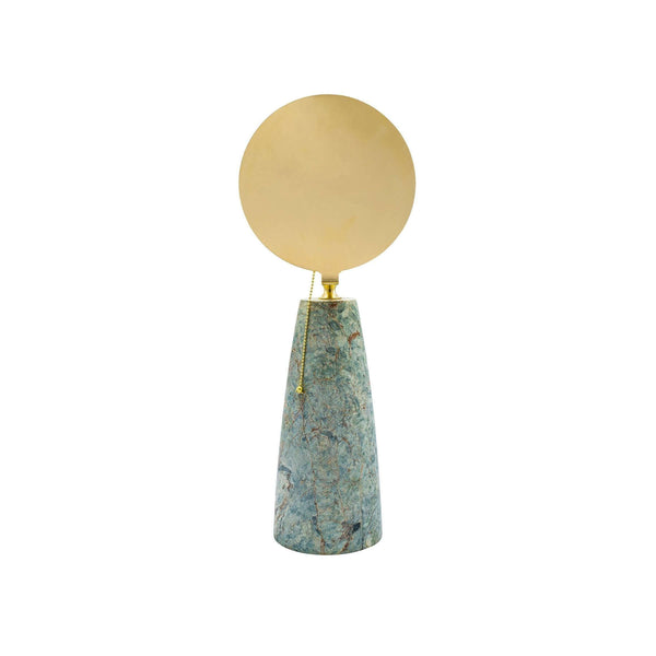 Green Marble Table Lamp With Bronze