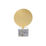 Sun Cubic Carrara Marble Table Lamp With Bronze