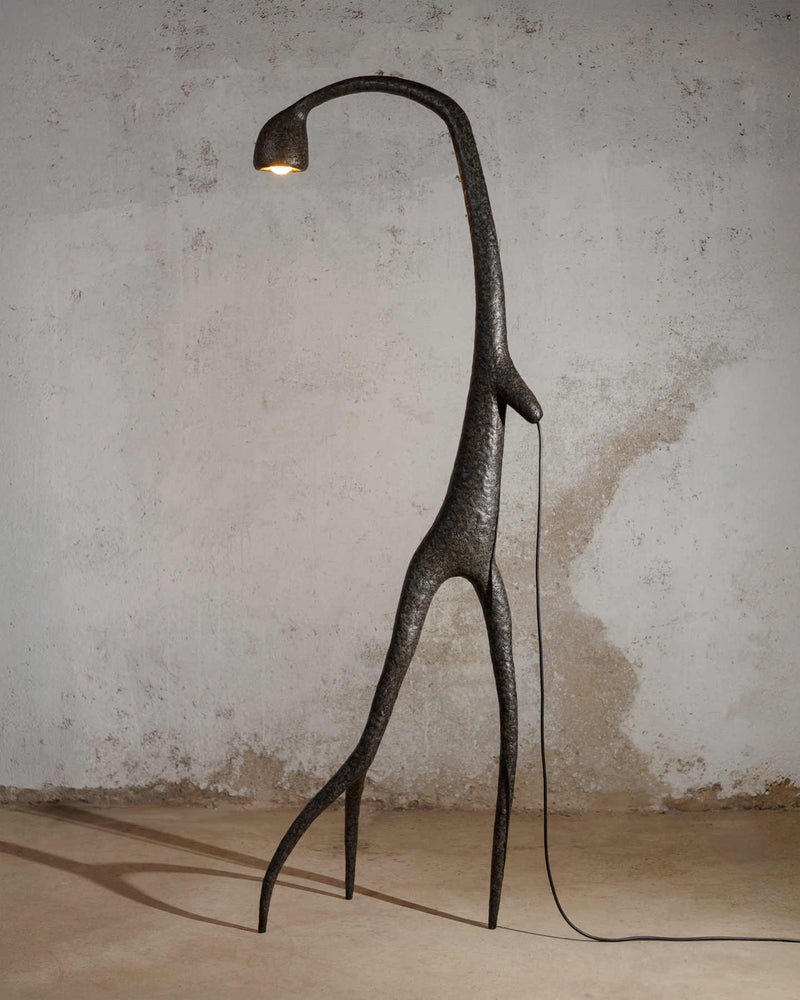 Black Contemporary Floor Lamp - Organic Bionic Design