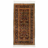 Termeh Heriz Persian Carpet Silk 63x127, Authentic Vintage Rugs & Kilims in Dubai