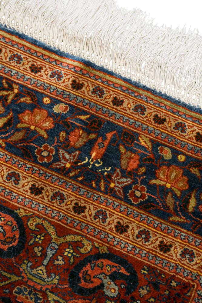 Termeh Heriz Persian Carpet Silk 63x127, Authentic Vintage Rugs & Kilims in Dubai