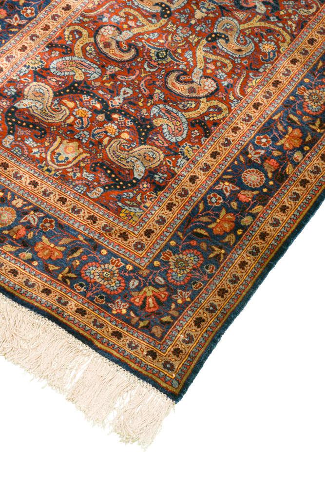 Termeh Heriz Persian Carpet Silk 63x127, Authentic Vintage Rugs & Kilims in Dubai