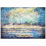 The Golden Azure Acrylic Painting By Rawia Zantout
