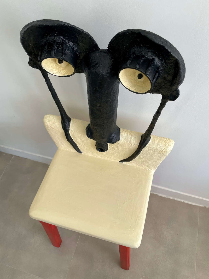 The Professor Sculptural Chair, Artistic Contemporary Paper Mache Accent Furniture Dubai