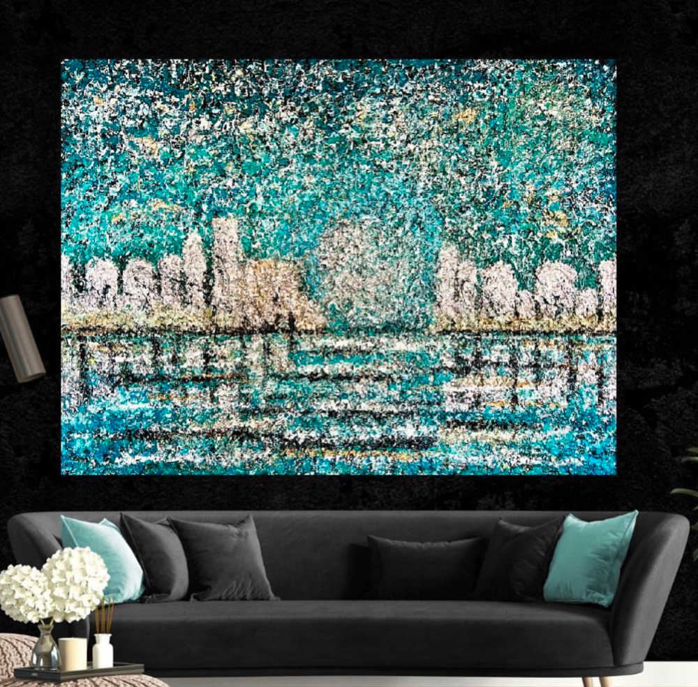 The Silver Dawn Acrylic Painting By Rawia Zantout