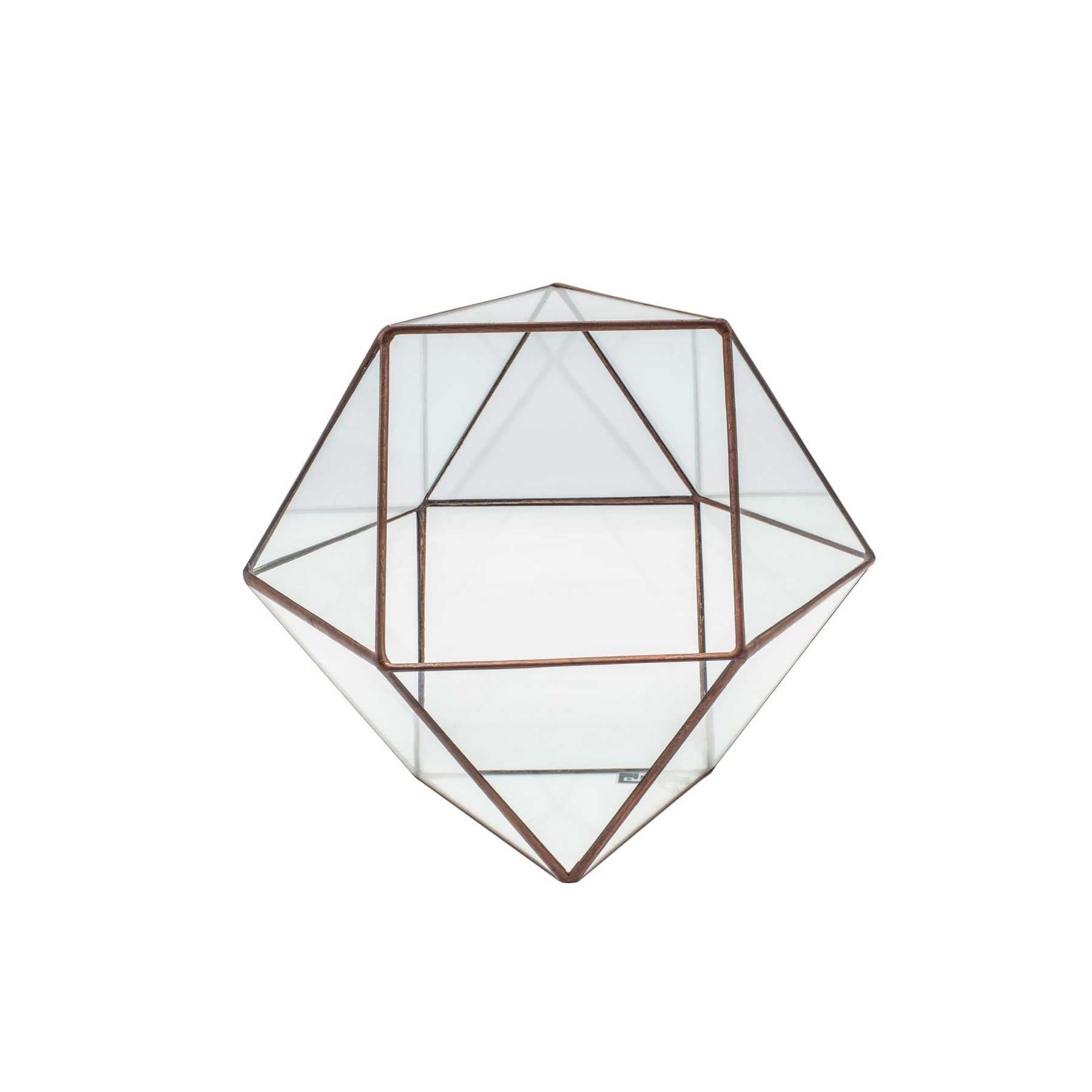 Glass Terrarium - Trapeze Geometric Glass & Copper Terrariums in Dubai