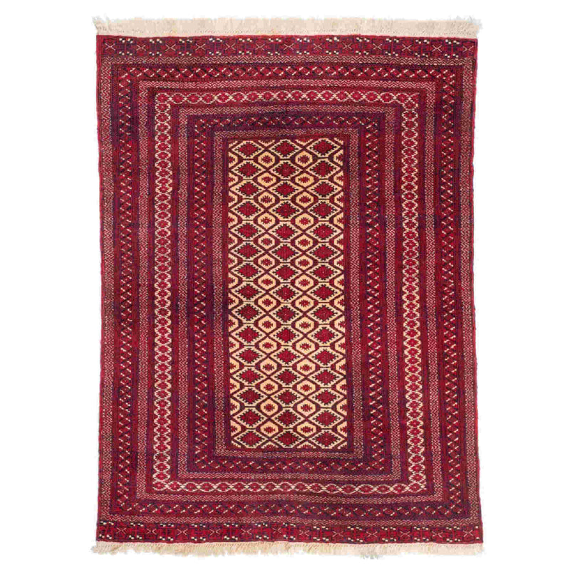 Turkman Persian Carpet 127x169, Handmade Tribal Silk & Wool Rugs in Dubai