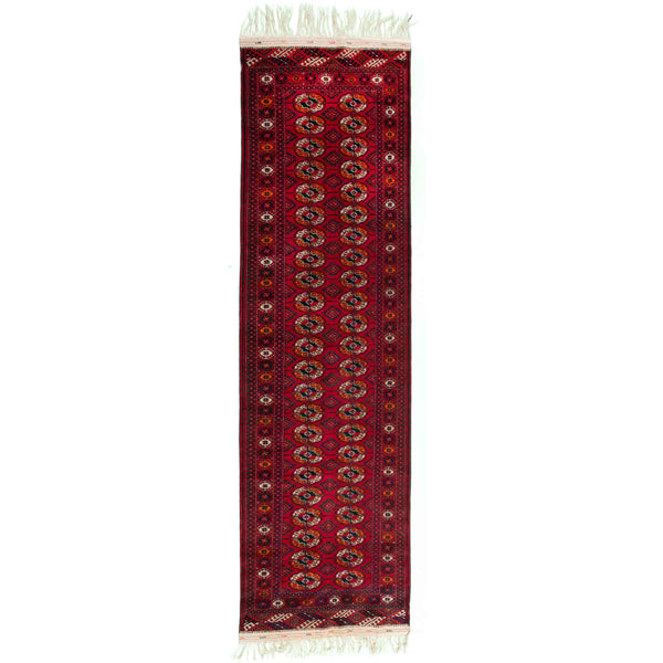 Turkman Persian Carpet Runner 85x313, Handmade Tribal Silk & Wool Rugs in Dubai