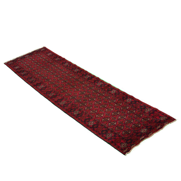 Turkman Persian Carpet Runner 74x282, Handmade Tribal Silk & Wool Rugs Dubai