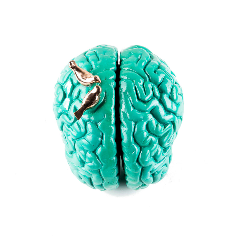 Brain & Birds Turquoise Fiberglass Sculpture