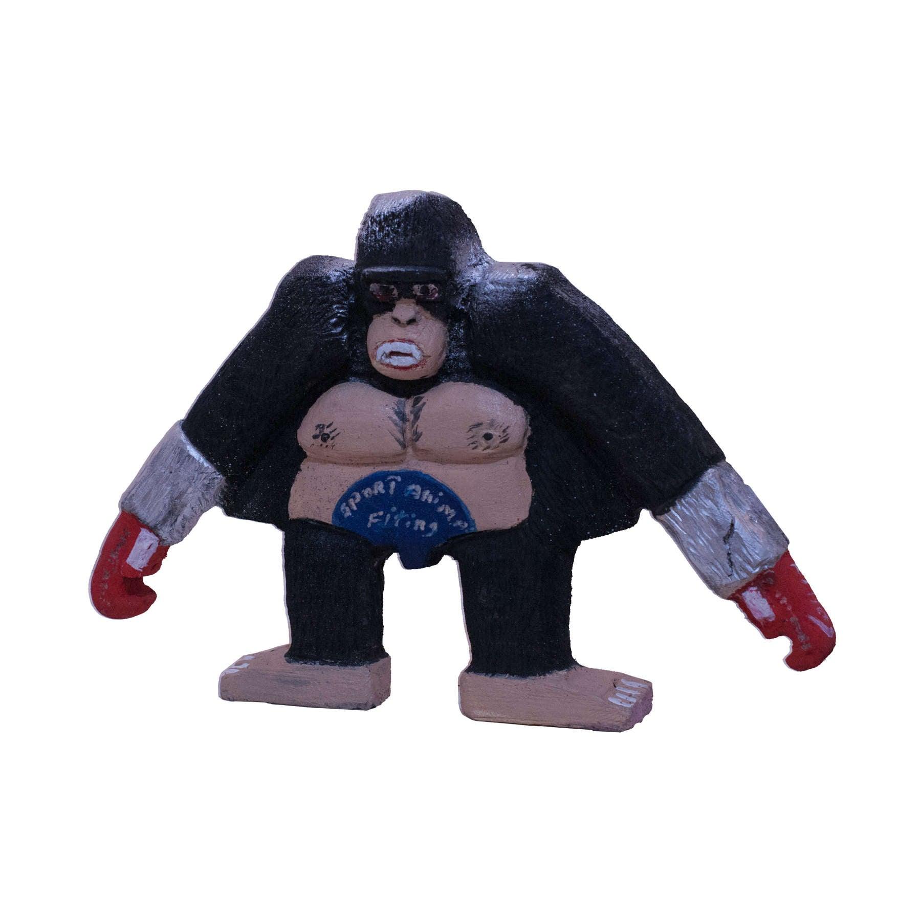 Gorilla Wood Sculpture - Contemporary Wooden Statues & Artworks By Amir Kamand in Dubai