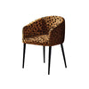 Leopard Furry Velvet Dining Chair with Black Legs