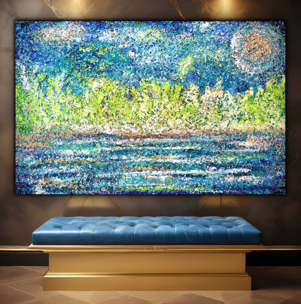 Verdant Motion Acrylic PaintingBy Rawia Zantout