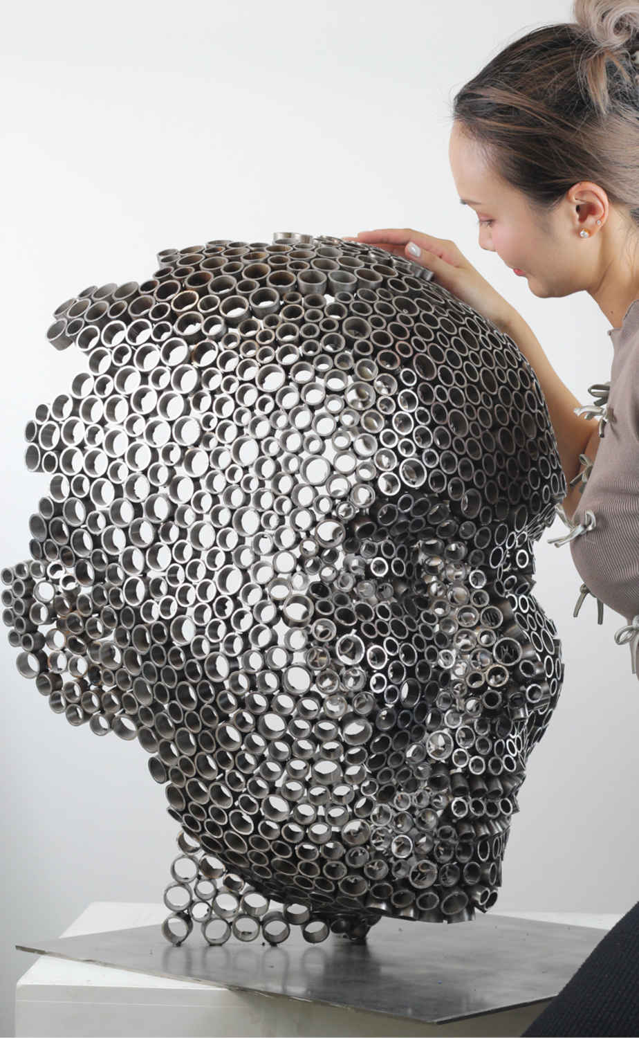 Contemporary Human Stainless Steel Sculpture By Vincent Barrau in Dubai