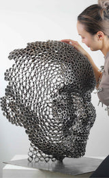 Contemporary Human Stainless Steel Sculpture By Vincent Barrau in Dubai