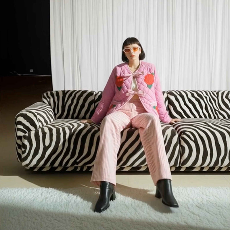 Modular Zebra Print Sofa, Contemporary Designer Furniture