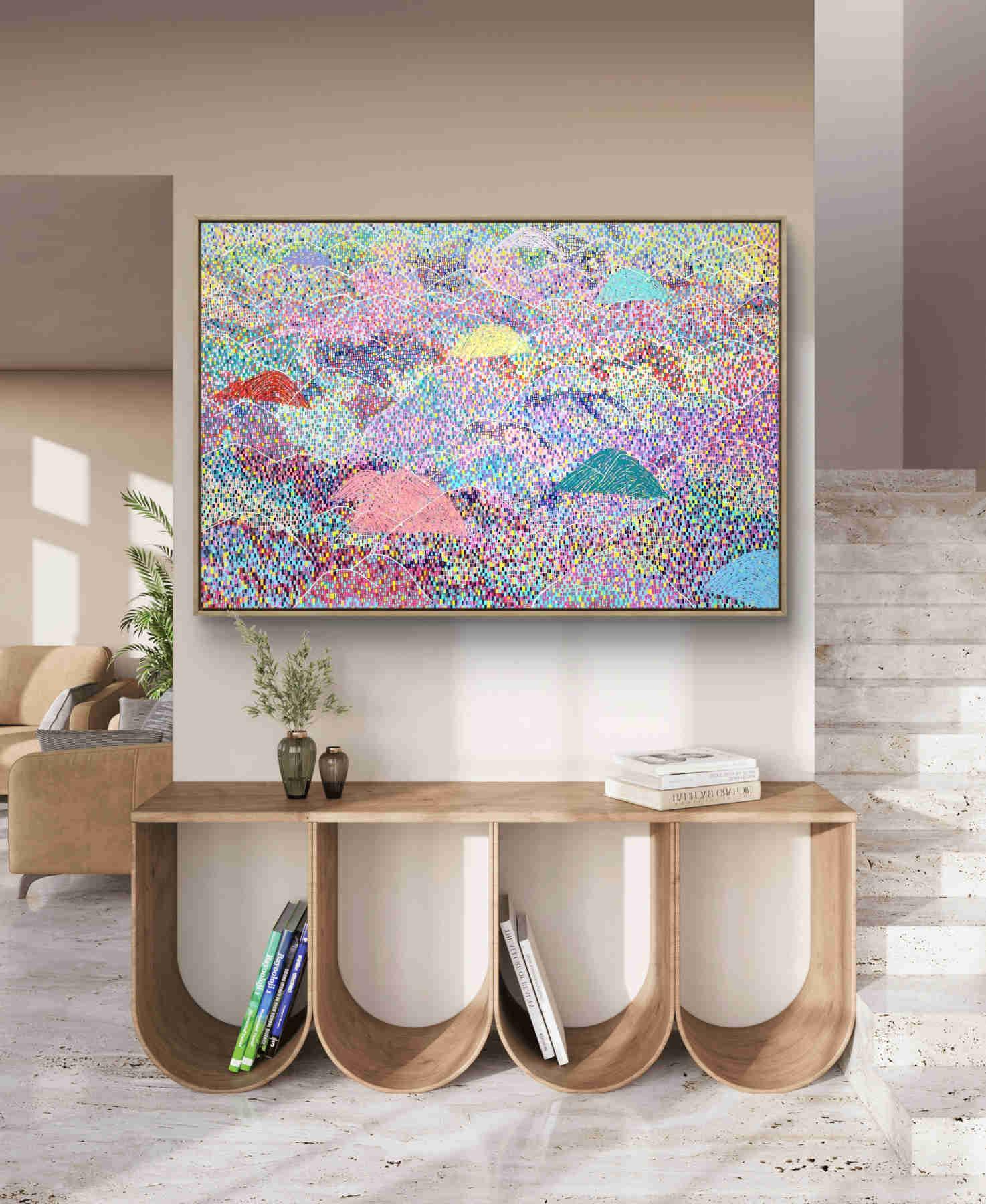 Colorful Mountains Acrylic Painting By Hanji Park in Dubai