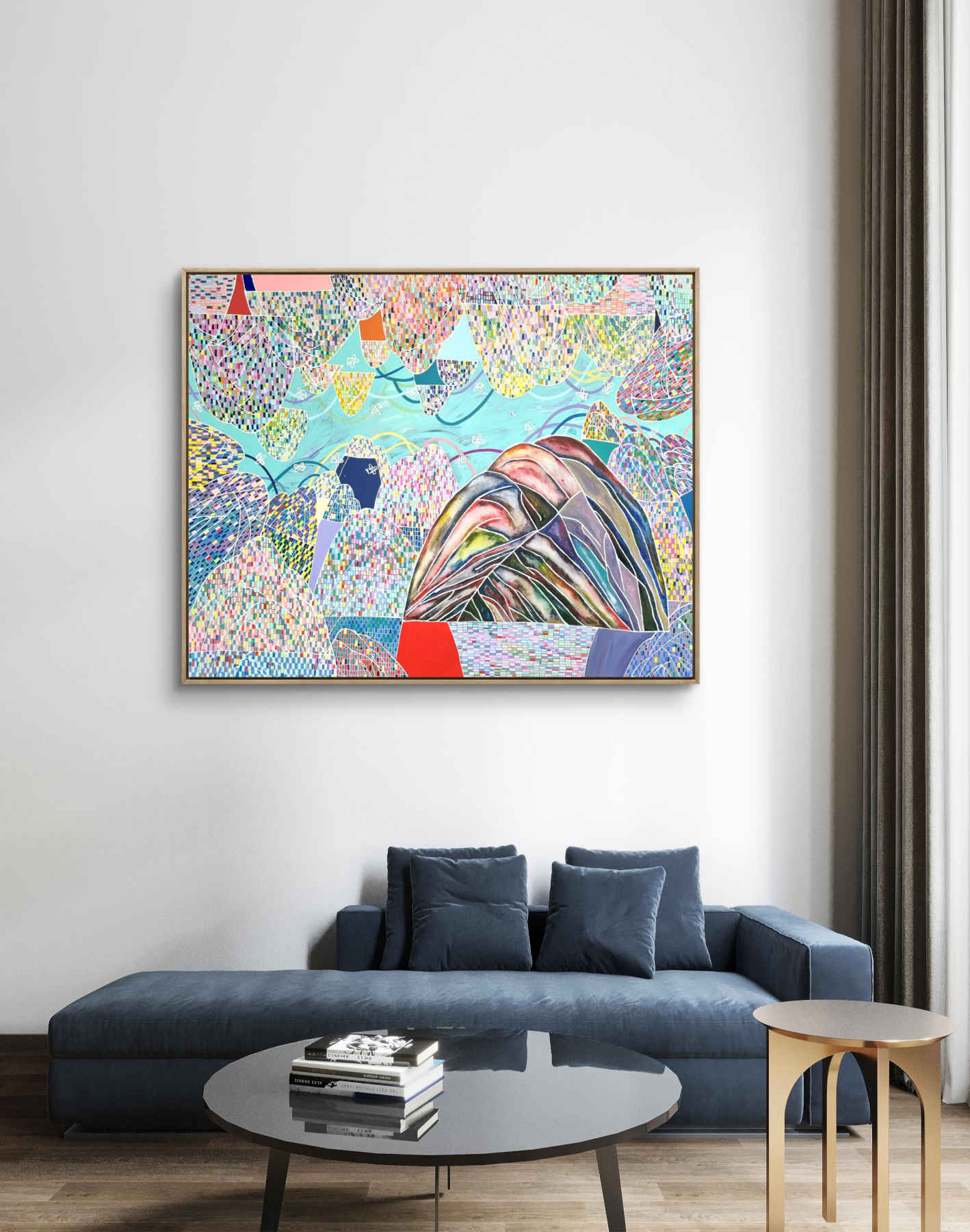 Colorful Mountains Acrylic Painting By Hanji Park in Dubai