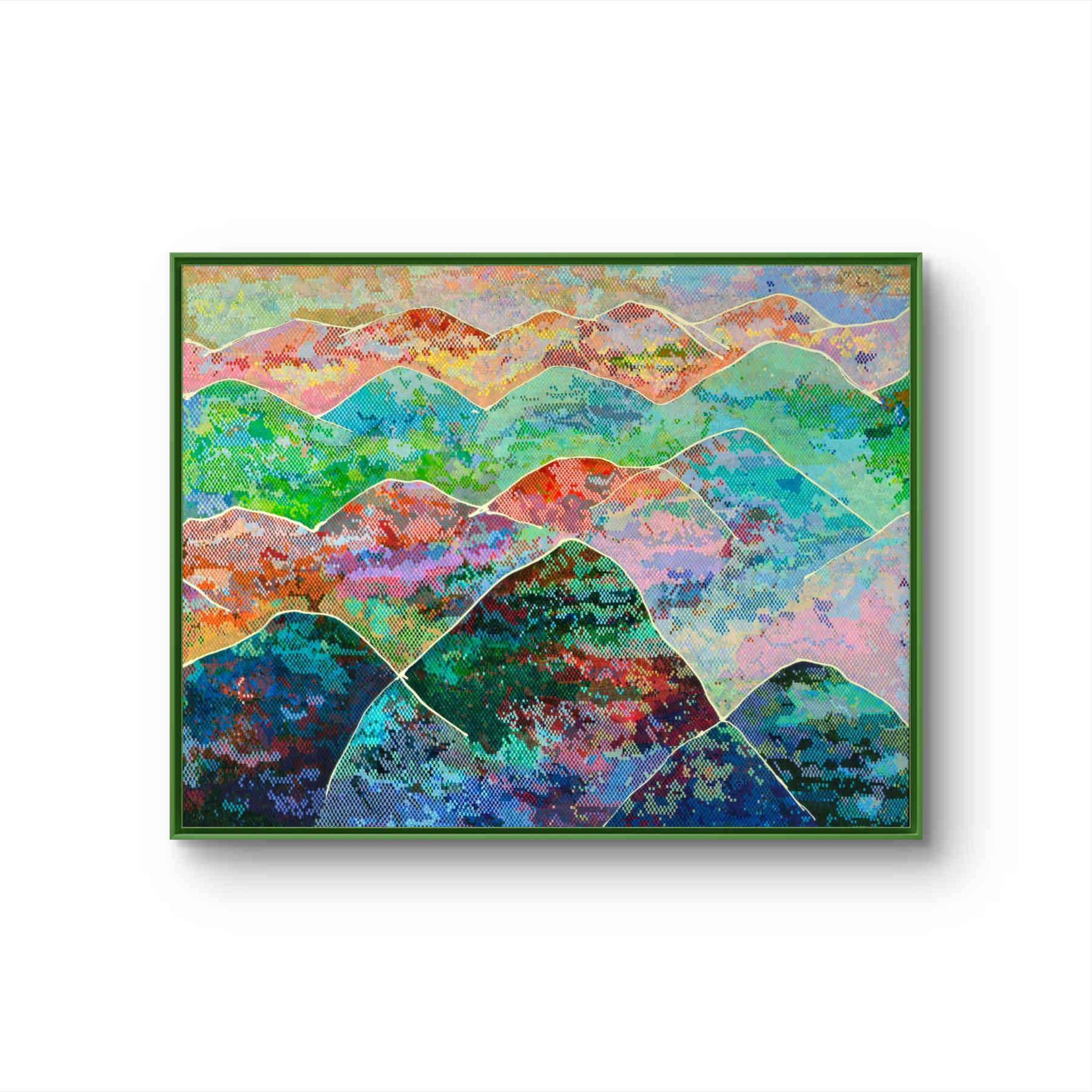 Colorful Mountains Acrylic Painting By Hanji Park in Dubai
