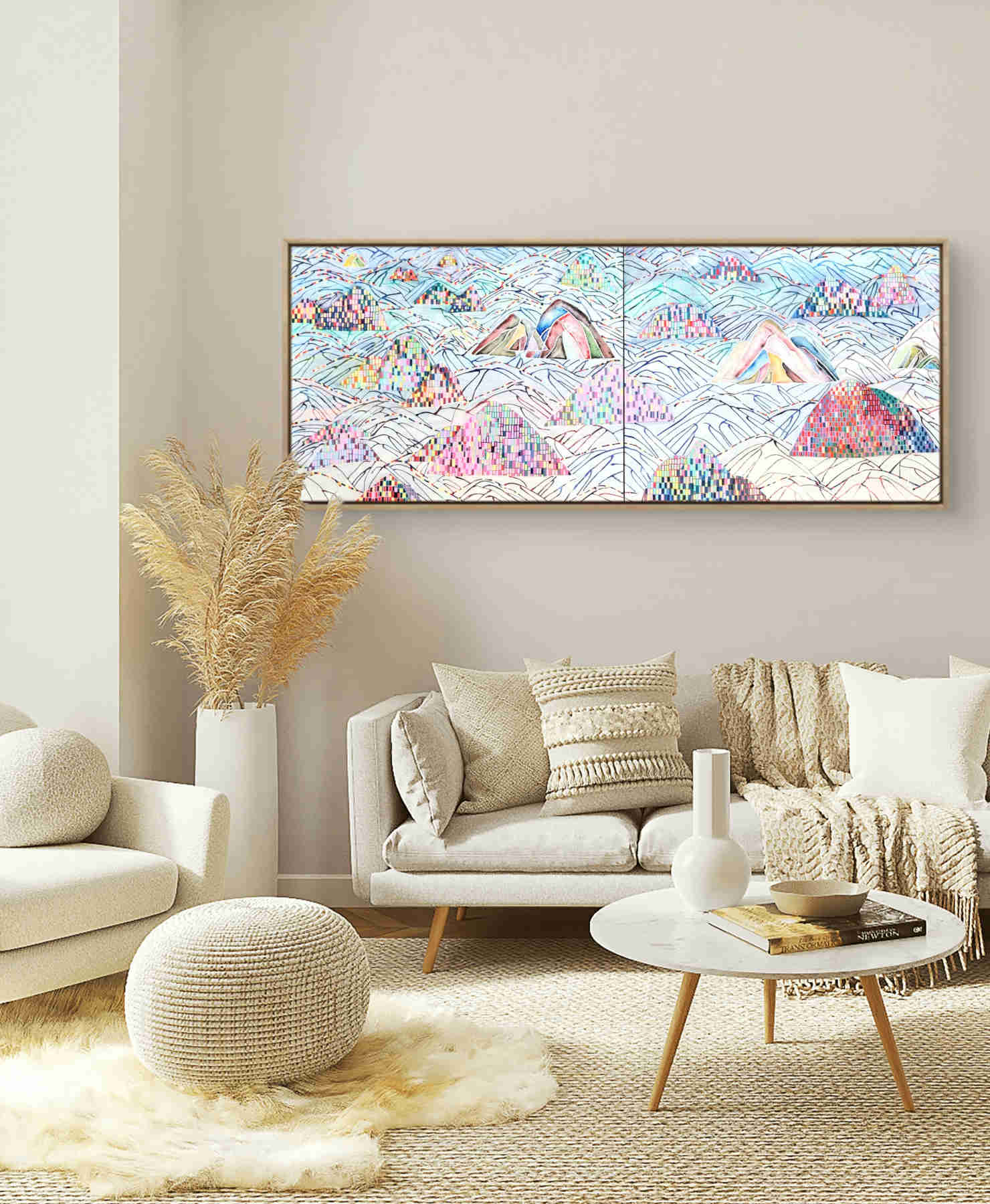 Colorful Mountains Acrylic Painting By Hanji Park in Dubai