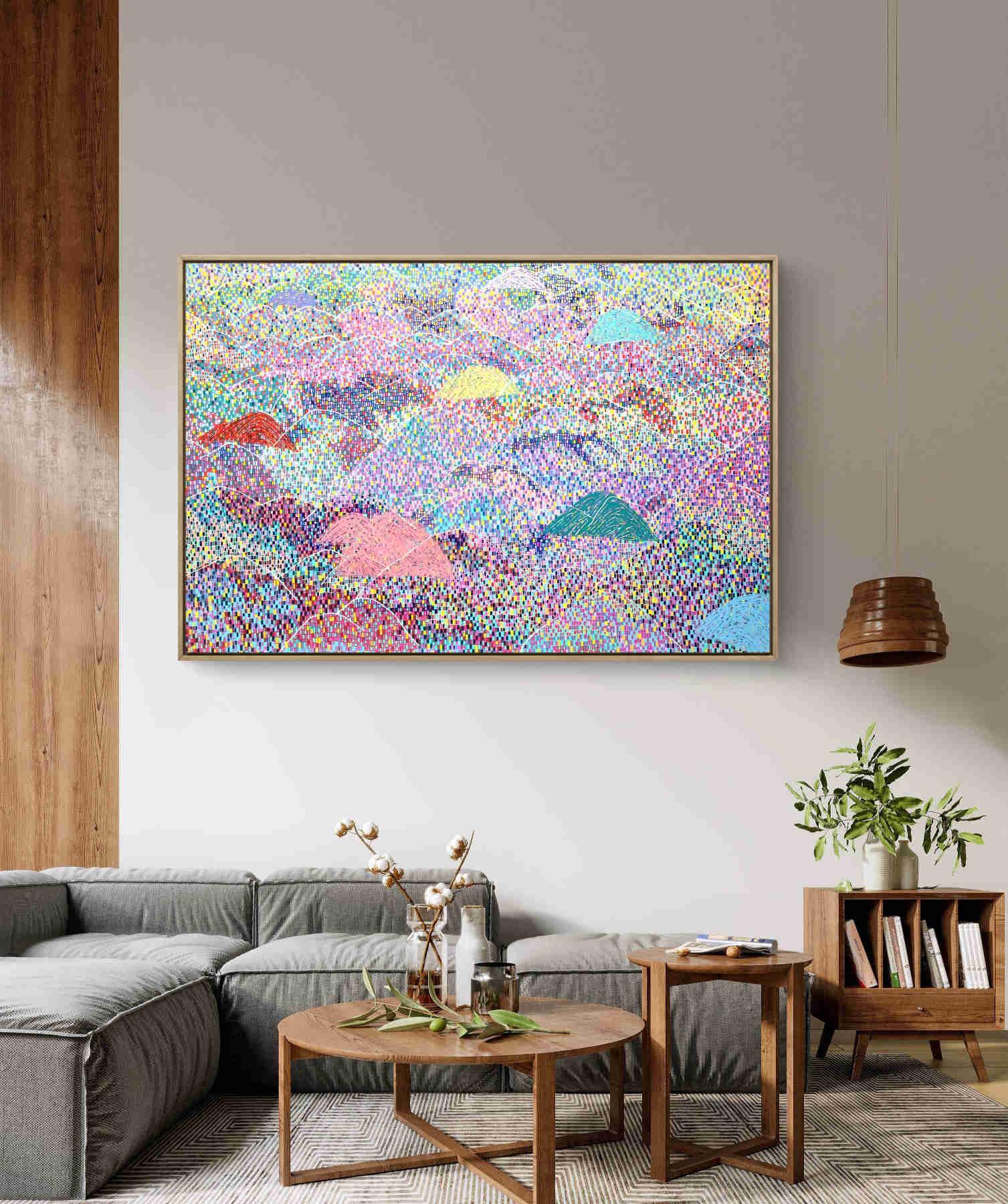 Colorful Mountains Acrylic Painting By Hanji Park in Dubai